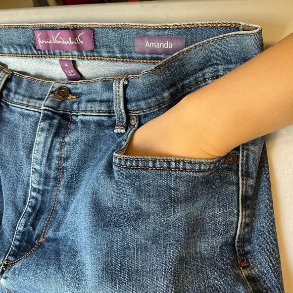 Gloria Vanderbilt Women Amanda Jeans size 14 Short Blue Straight Leg Mid Rise - Picture 8 of 12